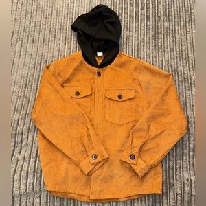 Lightweight corduroy button down hoodie